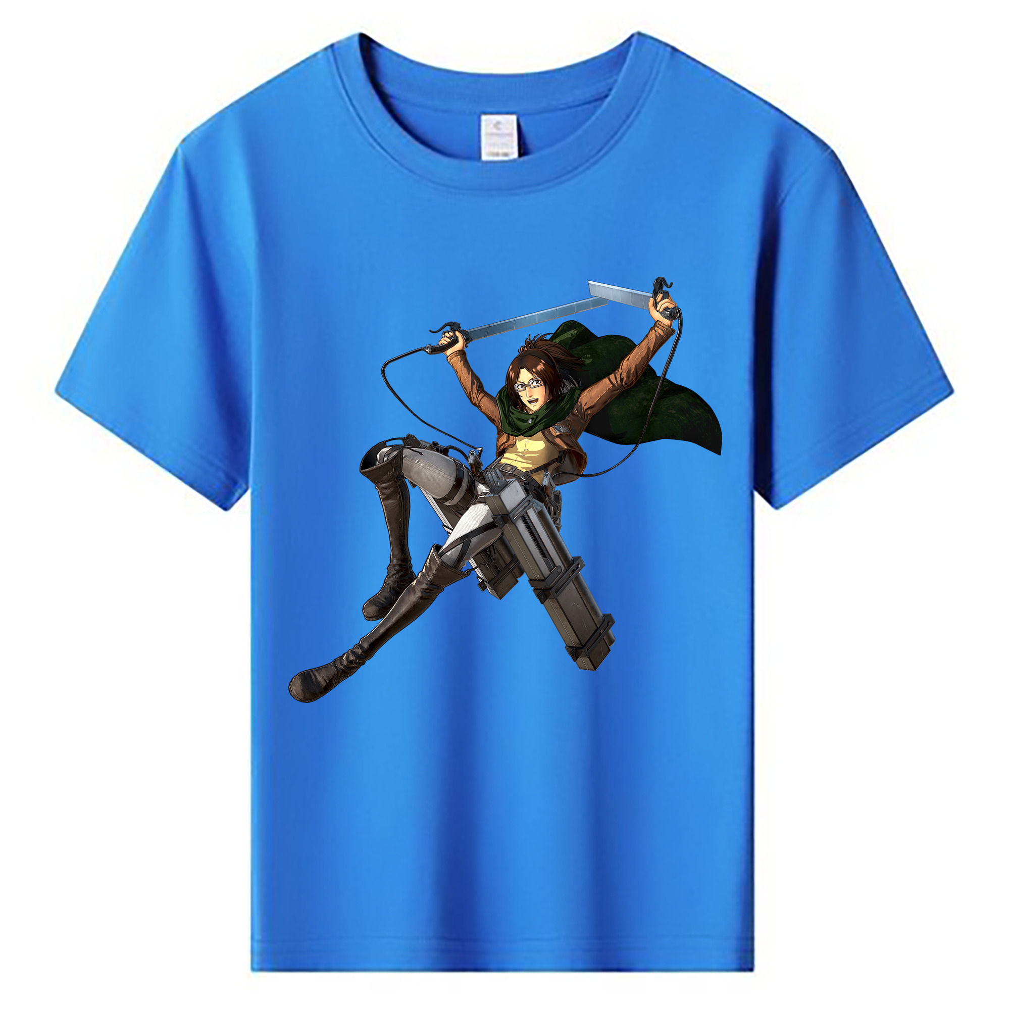 （画像用） 進撃の巨人 ハンジ·ゾエ Attack on Titan Hanji Zoe 綿100％キッズTシャツ（フロントプリント）